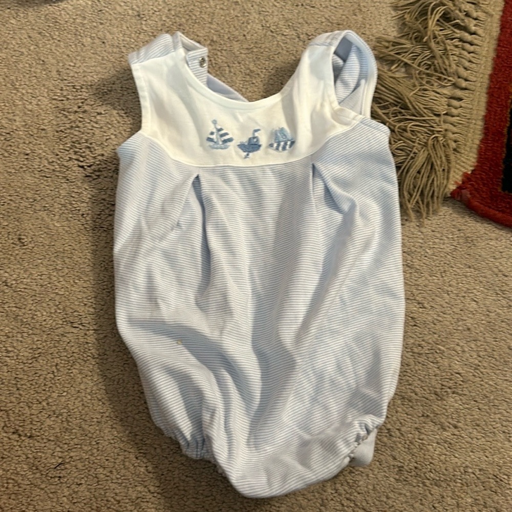 Blue and white sailboat 18 month